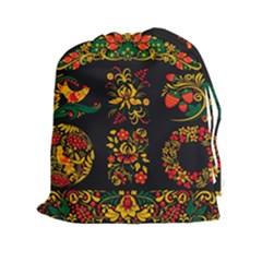 Russian Khokhloma Drawstring Pouch (2xl) by goljakoff