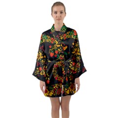 Russian Khokhloma Long Sleeve Satin Kimono by goljakoff