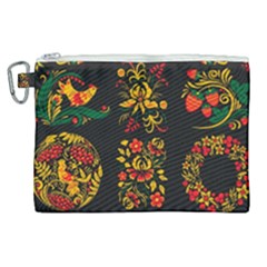 Russian Khokhloma Canvas Cosmetic Bag (xl) by goljakoff