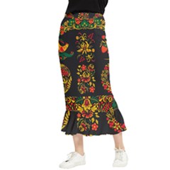 Russian Khokhloma Maxi Fishtail Chiffon Skirt by goljakoff