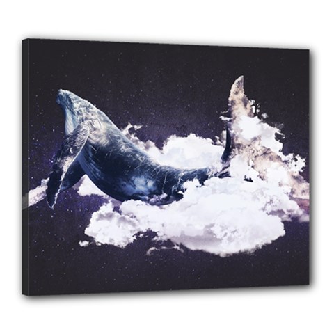 Blue Whale Dream Canvas 24  X 20  (stretched) by goljakoff