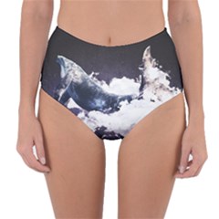 Blue Whale Dream Reversible High-waist Bikini Bottoms by goljakoff