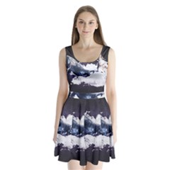 Blue Whale Dream Split Back Mini Dress  by goljakoff