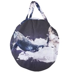 Blue Whale Dream Giant Round Zipper Tote by goljakoff