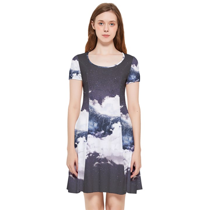 Blue whale dream Inside Out Cap Sleeve Dress