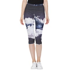 Blue Whale Dream Inside Out Lightweight Velour Capri Leggings  by goljakoff