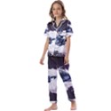 Blue whale dream Kids  Satin Short Sleeve Pajamas Set View1