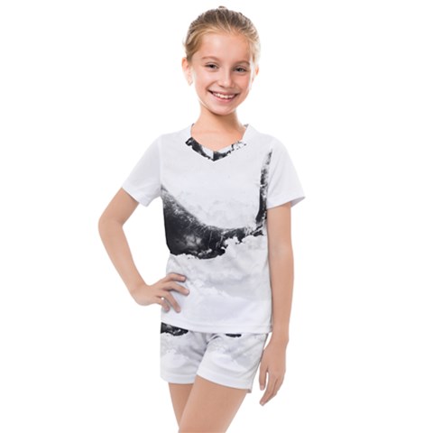 Blue Whale Dream Kids  Mesh Tee And Shorts Set by goljakoff