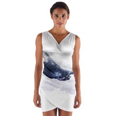 Blue Whale Dream Wrap Front Bodycon Dress by goljakoff