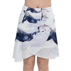 Blue Whale Dream Chiffon Wrap Front Skirt by goljakoff