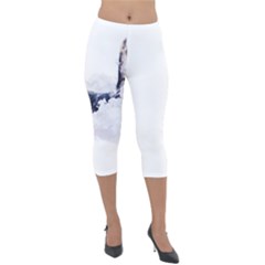 Blue Whale Dream Lightweight Velour Capri Leggings  by goljakoff