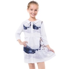 Blue Whale Dream Kids  Quarter Sleeve Shirt Dress by goljakoff