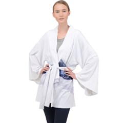 Blue Whale Dream Long Sleeve Velvet Kimono  by goljakoff