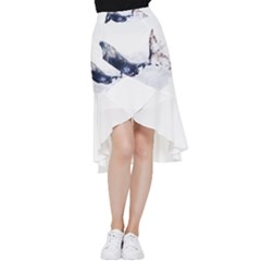 Blue Whale Dream Frill Hi Low Chiffon Skirt by goljakoff