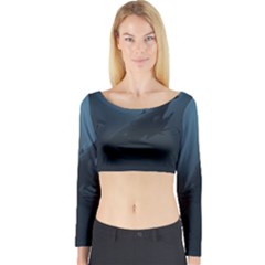 Blue Whale Family Long Sleeve Crop Top by goljakoff