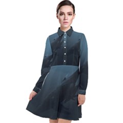 Blue Whale Family Long Sleeve Chiffon Shirt Dress by goljakoff