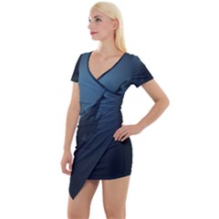 Blue Whale Family Short Sleeve Asymmetric Mini Dress by goljakoff