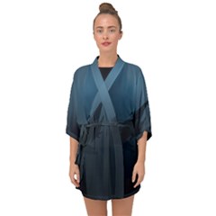 Blue Whale Family Half Sleeve Chiffon Kimono by goljakoff