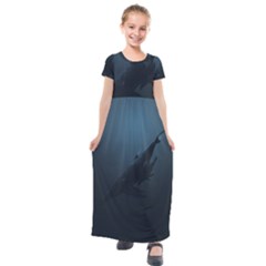 Blue Whale Family Kids  Short Sleeve Maxi Dress by goljakoff