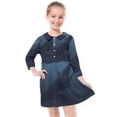 Blue Whale Family Kids  Quarter Sleeve Shirt Dress by goljakoff