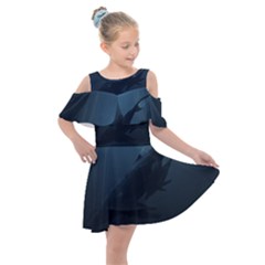 Blue Whale Family Kids  Shoulder Cutout Chiffon Dress by goljakoff