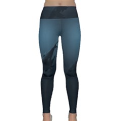 Blue Whale Family Lightweight Velour Classic Yoga Leggings by goljakoff