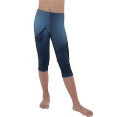 Blue Whale Family Kids  Lightweight Velour Capri Leggings  by goljakoff