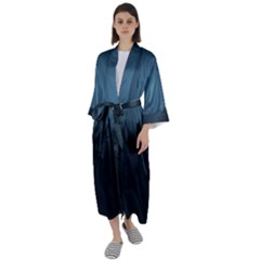 Blue Whale Family Maxi Satin Kimono by goljakoff