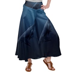 Whales Family Satin Palazzo Pants by goljakoff