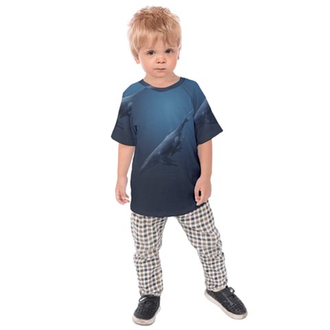 Whales Family Kids  Raglan Tee by goljakoff