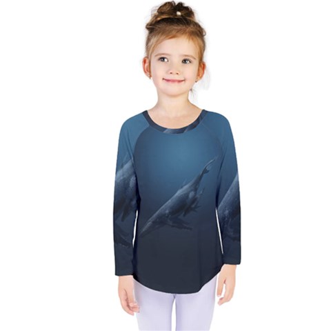 Whales Family Kids  Long Sleeve Tee by goljakoff