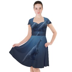 Whales Family Cap Sleeve Midi Dress by goljakoff