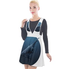 Whales Plunge Pinafore Velour Dress by goljakoff