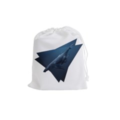 Blue Whales Drawstring Pouch (medium) by goljakoff