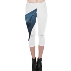 Blue Whales Capri Leggings  by goljakoff