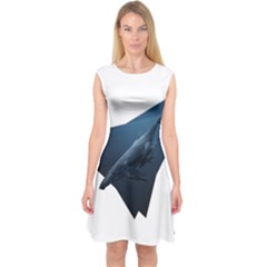 Blue Whales Capsleeve Midi Dress by goljakoff