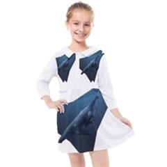 Blue Whales Kids  Quarter Sleeve Shirt Dress by goljakoff