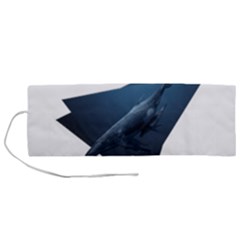 Blue Whales Roll Up Canvas Pencil Holder (m)