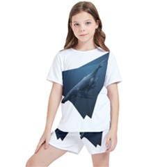 Blue Whales Kids  Tee And Sports Shorts Set