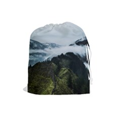 Mountain Landscape Drawstring Pouch (large) by goljakoff