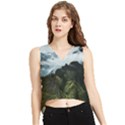 Mountain landscape V-Neck Cropped Tank Top View1