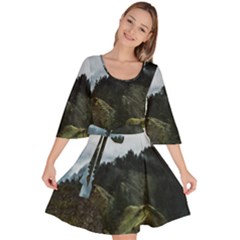 Mountain Landscape Velour Kimono Dress by goljakoff