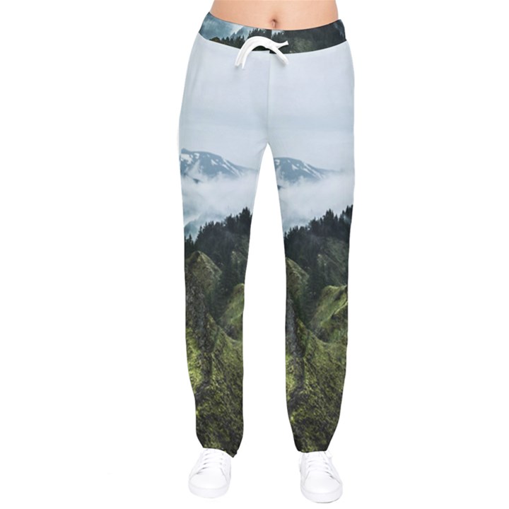 Mountain landscape Women velvet Drawstring Pants