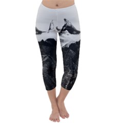 Whale In Clouds Capri Winter Leggings  by goljakoff