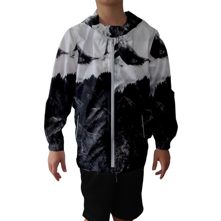 Whale in clouds Kids  Hooded Windbreaker