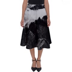 Whale In Clouds Perfect Length Midi Skirt by goljakoff