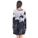 Whale in clouds Long Sleeve V-neck Flare Dress View2