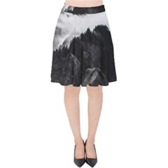 Whale In Clouds Velvet High Waist Skirt by goljakoff