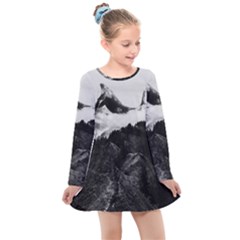 Whale In Clouds Kids  Long Sleeve Dress by goljakoff