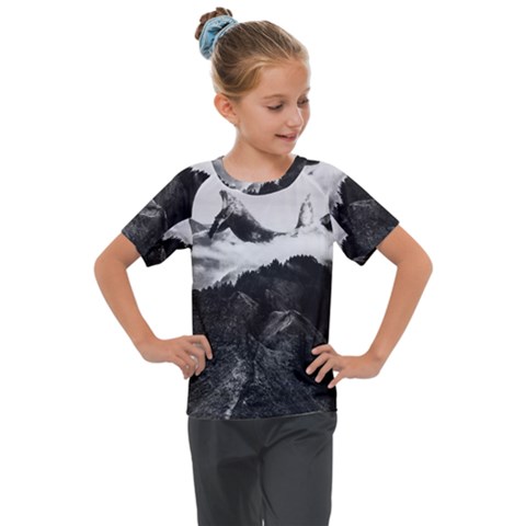 Whale In Clouds Kids  Mesh Piece Tee by goljakoff